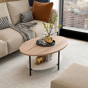 Τραπέζι Σαλονιού - Elis - Χρώμα Δρυς Λευκό - 90χ60χ36εκ