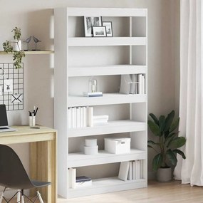 vidaXL Βιβλιοθήκη Λευκό 100 x 30 x 198 εκ. Επεξεργασμένο ξύλο
