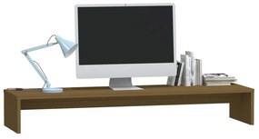 vidaXL Βάση Οθόνης Καφέ 100 x 27 x 15 εκ. από Μασίφ Ξύλο Πεύκου