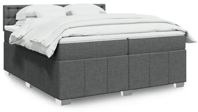 ΚΡΕΒΑΤΙ BOXSPRING ΜΕ ΣΤΡΩΜΑ ΣΚΟΥΡΟ ΓΚΡΙ 200X200 ΕΚ. ΥΦΑΣΜΑΤΙΝΟ 3289490