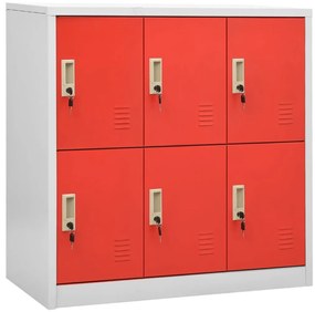 vidaXL Φοριαμός Ανοιχτό Γκρι / Κόκκινο 90 x 45 x 92,5 εκ. Ατσάλινος