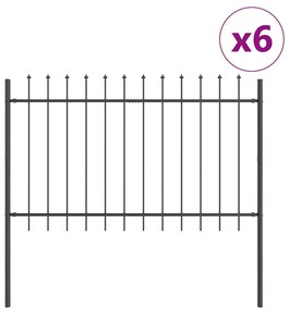vidaXL Φράχτης Κήπου Γκρι 10.2 x 0.8 μ Ατσάλι με Επικάλυψη Πούδρας