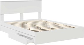 vidaXL Κρεβάτι Αποθήκης Λευκό 140 x 200 cm Επεξεργασμένο ξύλο