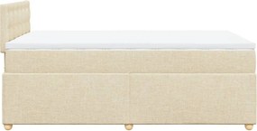 vidaXL Κρεβάτι Boxspring με Στρώμα Κρεμ 120x190 εκ. Υφασμάτινο