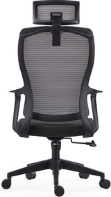 BF3850 Πολυθρόνα Γραφείου Διευθυντή, Mesh Μαύρο, Ύφασμα Μαύρο   1τμχ