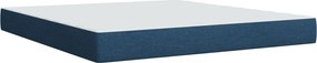 vidaXL Κρεβάτι Boxspring με Στρώμα Μπλε 180x200 εκ. Υφασμάτινο