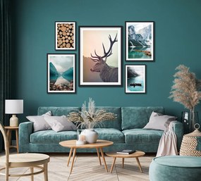 Σύνθεση κάδρων μαύρο PVC Deer King PST086