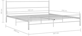 vidaXL Πλαίσιο Κρεβατιού Λευκό 160 x 200 εκ. Μεταλλικό