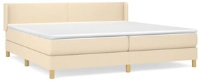 vidaXL Κρεβάτι Boxspring με Στρώμα Κρεμ 200x200 εκ. Υφασμάτινο
