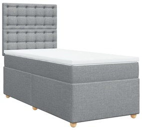 ΚΡΕΒΑΤΙ BOXSPRING ΜΕ ΣΤΡΩΜΑ ΑΝΟΙΧΤΟ ΓΚΡΙ 80X200 ΕΚ. ΥΦΑΣΜΑΤΙΝΟ 3291121