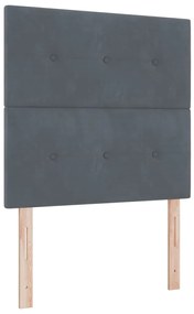 vidaXL Κρεβάτι με ελατήρια Σκούρο γκρι 100 x 200 cm Βελούδο