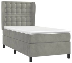 ΚΡΕΒΑΤΙ BOXSPRING ΜΕ ΣΤΡΩΜΑ ΑΝΟΙΧΤΟ ΓΚΡΙ 80X200 ΕΚ. ΒΕΛΟΥΔΙΝΟ 3129417