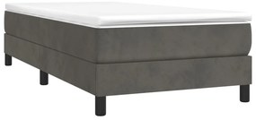 vidaXL Κρεβάτι Boxspring με Στρώμα Σκούρο Γκρι 80x200 εκ. Βελούδινο
