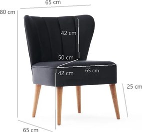 Πολυθρόνα Ανθρακί LAYLA 65x65x80