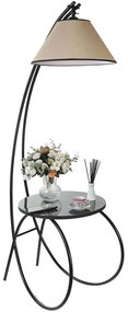Φωτιστικό Δαπέδου - Τραπεζάκι Guler 534LUN4607 35x64x165cm E27 40W Black-Cream Opviq