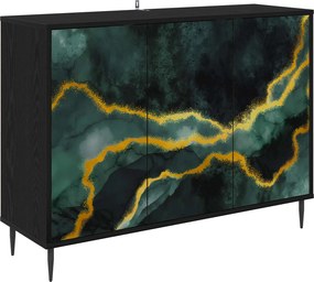 vidaXL Πλαϊνό γραφείο WIJHE Μαύρη Δρυς 102 x 33 x 76 εκ.