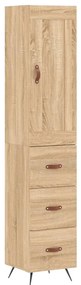 vidaXL Μπουφές Sonoma δρυς 34,5 x 34 x 180 εκ. από Επεξεργασμένο Ξύλο
