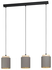 Φωτιστικό Οροφής-Ράγα Albariza 99446 Cappuccino Eglo Fabric, Wood, Metal