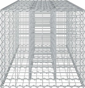 vidaXL Ανασηκωμένο κρεβάτι gabion Ασημί