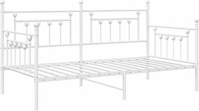 vidaXL Σκελετός κρεβατιού ημέρας Λευκό 100 x 190 cm Ατσάλι