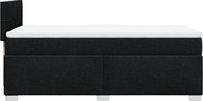 vidaXL Κρεβάτι Boxspring με Στρώμα Μαύρο 80 x 200 εκ. Υφασμάτινο