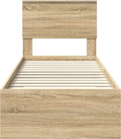 vidaXL Σκελετός Κρεβατιού Sonoma δρυς 75 x 190 cm Επεξεργασμένο Ξύλο