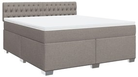 vidaXL Κρεβάτι Boxspring με Στρώμα Taupe 180x200 εκ. Υφασμάτινο