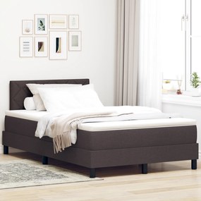 vidaXL Κρεβάτι με ελατήριο Σκούρο Καφέ 120x190 cm Ύφασμα