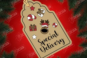 Σετ των 2 Intra απο ξύλο plywood 3mm-4mm πάχος - Χριστουγεννιάτικη ετικέτα | Ετικέτες δώρων | Δώρο Χριστουγέννων Δίασταση 15x15 cm INTRAFABR-107187308