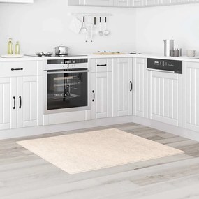 vidaXL Αντιολισθητικό Σαγκί Χαλάκι Κρεμ 120 x 120 cm PP