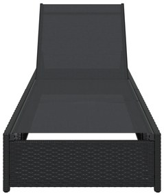 vidaXL Ξαπλώστρα Μαύρη 60x200x27 εκ Ρατάν