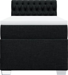 vidaXL Κρεβάτι Boxspring με Στρώμα Μαύρο 100 x 200 εκ. Υφασμάτινο