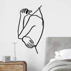 Decorative Metal Wall Accessory Woman 2 Black