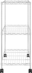 vidaXL Ραφιέρα 3 Επιπέδων με Τροχούς Χρωμέ 60x35x81 εκ. 150 κ.