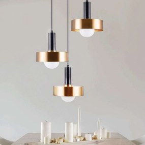 Φωτιστικό Οροφής Camilla/3R 2024  Φ40x30/120cm 3xE27 Black-Gold Sikrea Metal