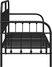 vidaXL Σκελετός κρεβατιού ημέρας Μαύρο 75 x 190 cm