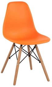 Καρέκλα Με κάθισμα Twist PP HM8460.06 46x50x82cm Orange Σετ 4τμχ Wood, Polypropylene