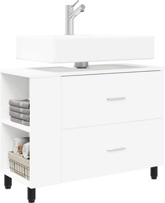 vidaXL Έπιπλο μπάνιου Λευκό 80 x 35 x 60 cm Επεξεργασμένο Ξύλο