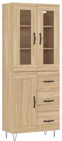 vidaXL Ντουλάπι Sonoma δρυς 69,5 x 34 x 180 εκ. από Επεξεργασμένο Ξύλο