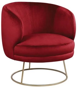 Velvet armchair Arien  in red color with golden base 80x75x82 cm.
Dimensions: