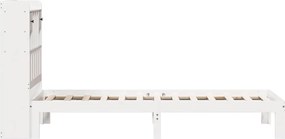 vidaXL Κρεβάτι Βιβλιοθήκη Χωρίς Στρώμα Λευκό 75x190 εκ Μασίφ Πεύκο