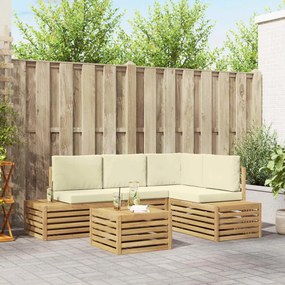 vidaXL Σειρά Καναπέ Εξωτερικού Λευκό 59 x 59 x 37 εκ Πολυεστέρας