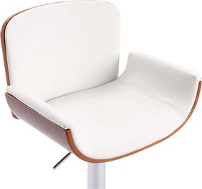 vidaXL Σκαμπό Μπαρ Λευκό από Συνθετικό Δέρμα