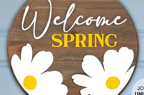 Σετ των 2 Intra απο ξύλο plywood 3mm-4mm πάχος – Καλωσόρισμα Άνοιξη σημάδι Δίασταση 20x20 cm INTRAFABR-31677861