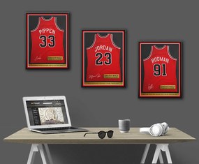 Σετ Ξύλινων Κάδρων Chicago Bulls Jerseys 21X30cm SNK58