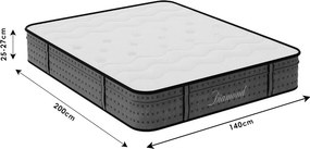 Στρώμα Diamond pakoworld pocket spring+ gel memory foam 25-27cm 140x200εκ