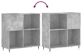 vidaXL Δισκοθήκη Γκρι Σκυροδέματος 84,5 x 38 x 89 εκ από Επεξεργ. Ξύλο