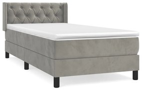 ΚΡΕΒΑΤΙ BOXSPRING ΜΕ ΣΤΡΩΜΑ ΑΝΟΙΧΤΟ ΓΚΡΙ 80X200 ΕΚ. ΒΕΛΟΥΔΙΝΟ 3131105