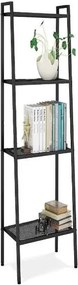 Ραφιέρα βιβλιοθήκη Nextdeco 4 επίπεδων μαύρη Υ147x35x35εκ