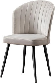 Καρέκλα 4τμχ Κρέμ / Μαύρο RUBI 52x42x85